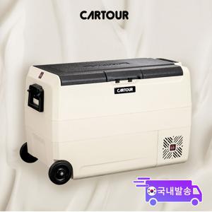 TEMU CARTOUR 카투어 차량용 캠핑용냉장고 초대용량 ET크림 50L/60L LG엘지콤프 휴대용 쾌속냉각 어플조절 냉장 냉동 가능 무음바퀴|캠핑냉장고
