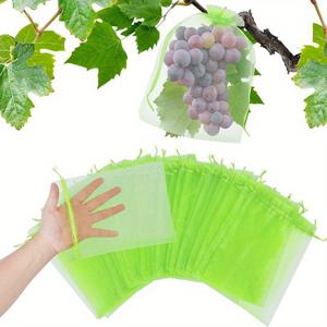 TEMU 100pcs, 과일 보호 가방 포도 딸기 보호 가방 곤충 방지 조류 방지 거즈 가방 과일 보호 가방, 원예 식물 성장 가방, 통기성 펠트 식물 성장 식물 냄비, 정원 인상 침대 야외 용품|화분