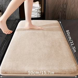 TEMU 1개 메모리 폼, 울트라 소프트 단색 욕실 매트, 빠른 흡수성, 세탁 가능, 두꺼운 미끄럼 방지 욕실 러그, 다양한 홈 데코 매트에 적합한 편안한 카펫, 욕실 액세서리, 주방 지역 러그, 세탁실, 침실용 실내 매트|변기부속품