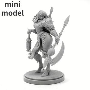 TEMU 판타지 여성 전사 미니어처, 38mm 미도장 수지 모델, 무색 및 미조립, ABS 소재, 모델링 및 취미를 위한 예술적 공예, 페인팅 및 전시를 위한 수집 가능한 피규어