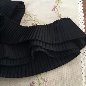 TEMU 아코디언 플리츠 레이스 트림 - 혼합 색상 탄성 러플 리본 드레스 소매, 칼라, 밑단 장식용, 1야드 길이, 8cm 너비 - 흑백 재봉 공예 재료