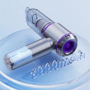 TEMU 자동차용 휴대용 무선 고출력 미니 진공청소기 15000PA 4-in-1 압축 공풍기 및 송풍기 & 펌프 핸드헬드 브러시리스 모터 청소기 - 자동차, 가정, 사무실, 캠핑용 (보라색)