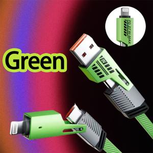 TEMU 65W 아연 합금 포인원 고속 충전 케이블 USB C 충전 및 데이터 동기화 라인 나일론 브레이드 방지 타입-C/라이트닝 듀얼 PD3.0+QC4.0 프로토콜 호환 아이폰15/14/ S24/S23 울트라/샤오미 미 14/레드미 K70/화웨이 메이트60 1/3 가닥 10피트 빠른 충전 케이블 - MFi 인증