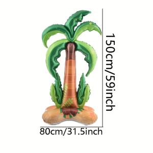 TEMU 1pc 거대한 풍선 코코넛 나무 풍선, 열대 잎 디자인 - 여름 파티 장식, 하와이 테마 이벤트 세팅, 전기 필요 없음, 여름 파티 장식|열대 테마|내구성 있는 알루미늄 필름 풍선