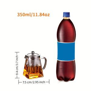 TEMU 1개 350/550/750ml 인퓨저 포함 유리 찻주전자, 내열 두꺼운 차 주방용 이중 사용 가정용 티 세트