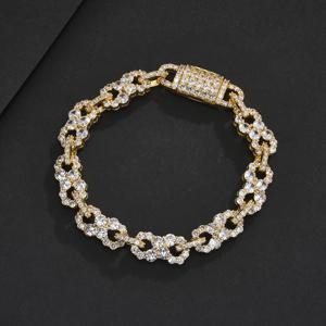 TEMU 1개 ICED CHICS 남성용 10mm 인피니티 브레이슬릿 - 합성 스톤 힙합 쿠바 체인, 골든톤 인터로킹 8 디자인, 아빠 선물, 생일/세인트 패트릭스 데이/이스터 파티 액세서리, 고급스러운 외관, 고품질 마감, 세련된 주얼리, 명품 컬렉션, 스타일리시 액세서리