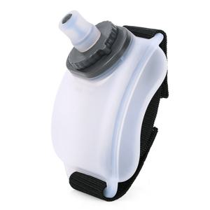 TEMU 200ml 실리콘 팔뚝 물병 - 누출 방지, BPA 프리, 러닝, 피트니스 및 사이클링을 위한 휴대용 수분 보충 - 핑크색과 블랙 스트랩이 있는 스포츠 물병 | 세련된 실리콘 물병 | 내구성이 뛰어난 실리콘 물병