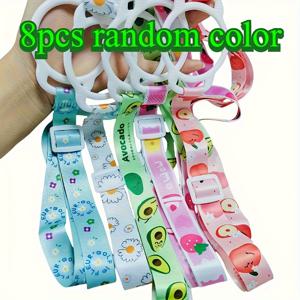 TEMU 8pcs 물병 스트랩 - 튼튼한 야외 휴대용 음료 홀더, 재미있는 만화 디자인, 조절 가능한 패턴된 물병 스트랩, 물병 캐리어, 하이킹, 캠핑, 부활절, 어머니의 날, 독립기념일 선물에 적합, 물병 액세서리