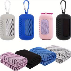 TEMU 4pcs 퀵드라이 스포츠 타월 세트, 캠핑, 야외 활동 및 운동용 초경량 및 통기성이 좋은 냉각 타월 - 기계 세척 가능, 모든 머리 유형에 적합, 빠른 건조 기능, 캠핑 타월|통기성이 좋은 퀵드라이 타월|경량 타월, 퀵드라이 타월|스포츠타올