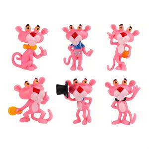 TEMU 6피스 만화 동물 캐릭터 피규어 세트 - 귀여운 호랑이 PVC 스태츄, 크리스마스 & 생일 선물 및 휴일 장식용 데스크 오너먼트
