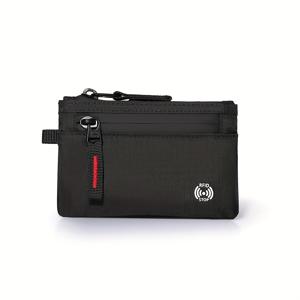 TEMU 남성용 RFID 차단 미니 여행 지갑 - 슬림 비즈니스 디자인, 안전한 지퍼 잠금장치 및 손목 스트랩 포함, ID, 신용카드, 현금을 위한 컴팩트 블랙 정리함, 디자인, 고품질 지퍼|명함지갑