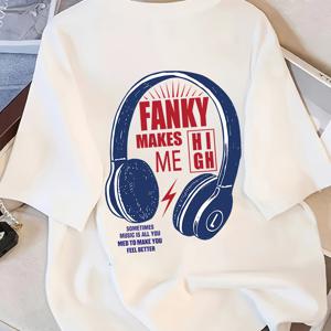 TEMU 소년용 캐주얼 그래픽 티셔츠 - 