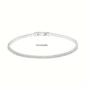 TEMU 925 스테인리스 실버 커피 컬러 테니스 브레이슬릿, 2.5mm 테니스 브레이슬릿, 결혼식, 생일, 결혼기념일, 일상적인 착용에 적합한 커피 컬러 브레이슬릿, 사랑의 선물, 일상적인 착용 브레이슬릿, 빈티지 스타일 브레이슬릿, 내구성 있는 주석 액센트