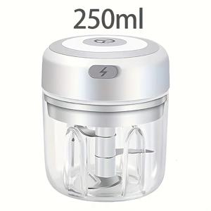 TEMU 100/250ml 미니 전기 마늘 다지기 및 고기 갈기 - USB-Powered 리튬 배터리, 마늘, 생강 및 더 많은 강력한 플라스틱 주방 가제트, 손쉬운 보관을 위한紧凑设计, 주방 가제트 | 현대 주방 도구 | 내구성 있는 플라스틱 몸체|마늘다지기