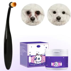 TEMU 강아지와 고양이용 자연적인 눈물 얼룩 제거 파우더 | 진정한 홍화 및 들장미 블렌드 | 부드러운 브러시 애플리케이터 + 하이폴러겐 코트 케어 | 안전한 강아지 및 고양이 관리 필수품