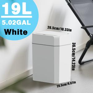 TEMU 3.43 갤런 및 5.02 갤런 모던 터치리스 , 부드러운 뚜껑, 모션 센서 자동, 컴팩트 슬림, 플라스틱, 냄새 봉지, 2 AA 배터리 (포함되지 않음) 포함, 주방, 욕실, 호텔, 사무실, RV 및 세탁실에 적합|쓰레기통