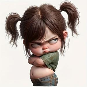 TEMU 분노한 소녀 비닐 데칼 - 녹색 셔츠와 청바지를 입은 만화 캐릭터, 노트북/자동차/벽/컵용 자체 접착 일회용 스티커 - 매끄러운 마감의 장난기 있는 방 꾸미기, 귀여운 여자아이 방 장식 및 액세서리, 벽 데칼, 표현적인 아트, 십대 방 장식