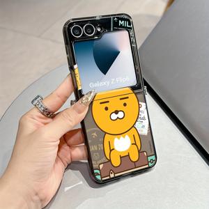 TEMU 삼성 갤럭시 Z Zflip5 Zflip6 Z Flip7 Flip5 Flip6용 창의적인 일본 곰 귀여운 만화 폰 케이스, 방탄 투명 소프트 백 커버