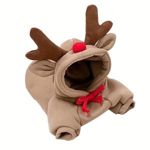 TEMU 1pc 귀여운 과일 디자인 강아지 후디 - 겨울 따뜻한 플리스 반려견 옷 크리스마스 선물