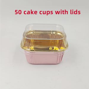 TEMU 50/100pcs, 호일 컵케익 케이크 베이킹 컵, 컵케익 몰드 호일 종이컵 커버 베이킹 케이터링 컨테이너, 케이크 컵, 케이크 몰드, 머핀 컵, 오일 증거 종이컵, 크리스마스 할로윈 추수 감사절 파티 케이크 컵 (분홍색-크리스마스 색상) 파티 호의