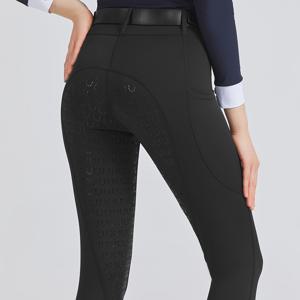 TEMU 봄/여름 전문용품 풀 실리콘 탄성 높은 승마 바지 라이딩 브리치 실리콘 바지 승마 스포츠 바지 벨트 없음