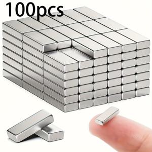 TEMU 100개 10*5*3mm 사각형 자석, 냉장고용 내구성 강한 금속 자석, 화이트보드, 스티커, 엽서, 도구, 주방 액세서리, 홈 데코