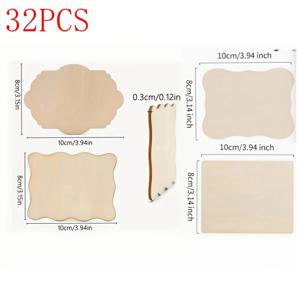 TEMU 32개 미완성 목재 패널 DIY 공예용, 그림 그리기, 스텐실링, 글쓰기, 사진 소품, 코스터 및 홈 데코용 빈 목재 패널 - 다용도 불규칙한 모양의 휴일 걸이 장식 홈 데코