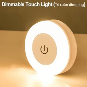 TEMU 터치 센서 벽형 야간 조명, 3가지 색상 모드(하얀, 따뜻한, 시원한), 자석 접착, 실내 LED 천장 조명, 조절 가능한 색온도, 배터리/USB 전원, 충전식 리튬 폴리머, ≤36V
