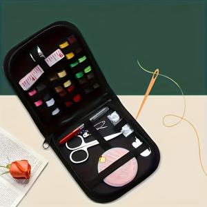 TEMU 24pcs 컬러풀 캔버스 휴대용 수선 키트 - 여행, 가정 및 비상 수리용으로 모든 계절에 필수적인 가위, 바늘, 바늘 및 실이 포함되어 있습니다. 24가지 다양한 색상이 포함되어 창의적인 프로젝트, 자수 기계 액세서리, 공예 키트, 밝은 색상, 내구성 있는 직물에 적합합니다.
