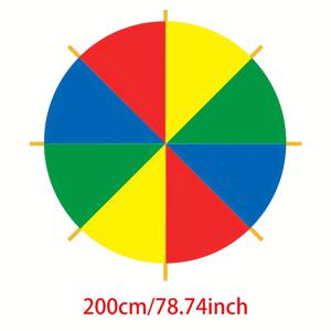 TEMU 무지개 6.56ft/10ft/12ft, 16개의 손잡이 - 생일, 부활절 및 파티용 팀 빌딩 및 야외 활동 장비, 내구성 있는 폴리에스테르, 잔디 게임 반사 패드|무지개 디자인|내구성 있는 폴리에스테르
