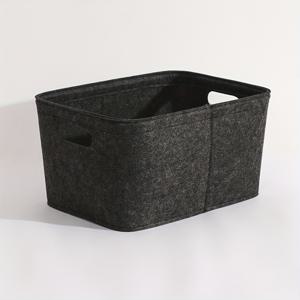 TEMU 1개 대용량 펠트 수납 바구니, 손잡이가 있는 직사각형 모던 펠트 정리함, 침실 액세서리, 사무용품을 위한 다목적 옷장 통, 쌓을 수 있는 디자인, 선반 바구니