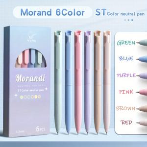 TEMU 6개, 컬러 펜, 젤 펜, 빠른 건조 잉크 펜, 0.5mm 미세한 포인트 펜 블랙 잉크 펜 부드러운 쓰기 펜, 학교 사무용 필기구, 개학, 학교 용품, 귀여운 문구류