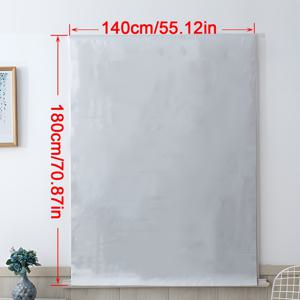 TEMU 1개 고밀도 폴리에스터 커튼, 양면 실버 디자인, 100% 차광 기능, DIY 사이즈 및 형태 지원, 휴대용 후크앤루프 설치형, 방탄 원단