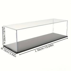 TEMU 1pc 투명 아크릴 디스플레이 케이스, DIY 조립 방진 쇼케이스, 매트 블랙 베이스, 액션 피규어, 수집품, 조각품 및 모델을 위한 투명 PMMA 구조