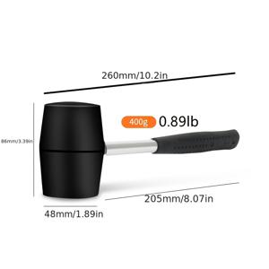 TEMU 1pc 강력한 고무 망치, 강철 파이프 포함 - 목공, 바닥 타일, 대리석 설치, 가정 개선, 기계, 배관 및 건설을 위한 미끄럼 방지 손잡이