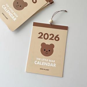 TEMU 2026년 귀여운 곰 벽 달력 한 세트, 생일 및 기념일 기록 카드가 있는 창의적이고 간단한 벽 장식 그림|달력|달력|캘린더
