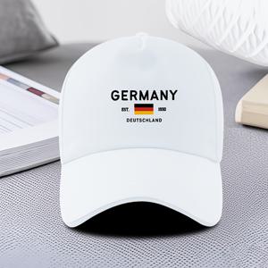 TEMU 독일 애국기 프린트 야구 모자 - 부드러운 폴리에스터, 기계 세탁 가능, 빨간색과 흰색 디자인으로 블랙 - 야외 스포츠, 골프, 캐주얼 착용에 완벽한, 야외 스포츠 모자 | 국기 엠블럼 모자 | 내구성 있는 헤드기어
