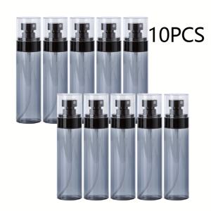 TEMU 10개 초미세 분무병, 60ml 리필 가능 플라스틱 액체 스프레이 병 (블랙 캡 포함) - 알코올, 에센셜 오일, 화장품, 여행 및 청소용액 용|오일스프레이