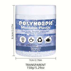 TEMU 조각, 모양을 만들 수 있는 투명한 열가소성 그라닐, 재사용 가능한 투명한 비즈, DIY 프로젝트, 임시 수리, 조각, 창의 활동에 적합한 50G/1.76Oz 및 150G/5.29Oz의 열가소성 그라닐.