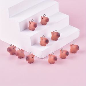 TEMU 10pcs 귀여운 만화 카피바라 레진 장식 DIY 귀걸이 및 목걸이용, 3D 동물 디자인 보석 만들기 액세서리
