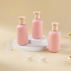 TEMU 3 핑크 펌프 디스펜서 200ml 충전식 샴푸 및 컨디셔너 병, 빈 여행 샴푸 플라스틱 병 및 3개의 튜브