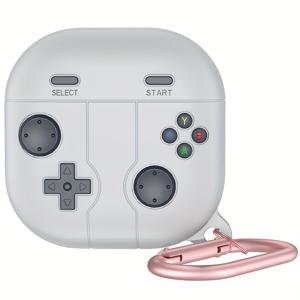 TEMU Galaxy Buds Live/pro/FE/2용 실리콘 소재 이어폰 케이스, 금속 후크 포함, 재미있는 게임 스타일 디자인 이어폰 케이스, 충전 및 커버 열림에 영향을 주지 않음, 긁힘 방지 및 내마모성