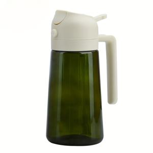 TEMU 2-in-1 유리 올리브 오일 디스펜서 & 스프레이어, 16oz - BPA 프리, 조명 차단 기능, 요리용 인체공학적 핸들, 에어프라이어 및 바비큐용, 그린 색상|에어프라이어|오일스프레이