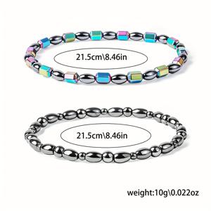 TEMU 2pcs 비치 파티 발목 브레이슬릿 세트 - 우아한 블랙 아가트 & 컬러풀한 비즈 디자인, 여성용 일상 및 파티 행사에 완벽한, 축제용 액세서리|생동적인 비즈워크|조절 가능한 발목 브레이슬릿, 비치 액세서리
