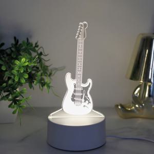 TEMU 1개 기타 3D 나이트 라이트 - USB 전원 LED 데스크 램프, 따뜻한 화이트 빛, 현대적 기하학 디자인 침실/거실/사무실 장식용 - 창의적인 선물 아이디어, 귀여운 조명