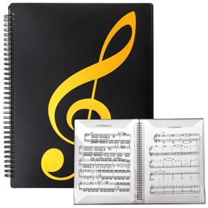 TEMU 1개 음악 폴더 악보 바인더 링 바인더 합창단 파일 정리함, A4 사이즈 블랙 폴더 40포켓