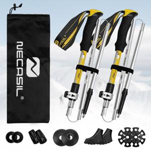 TEMU 2개 세트 나막바우 경량 알루미늄 트레킹 폴, 퀵락 시스템, 조절 가능한 길이, 인체공학적 그립 & 캐리 케이스 - 접이식 캠핑용 등산 스틱, 하이킹 액세서리 및 장비