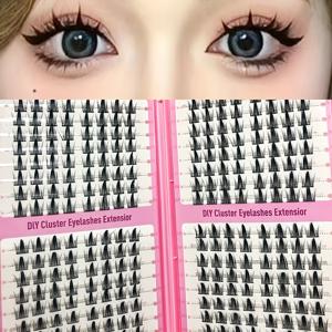 TEMU 256 클러스터 DIY 눈썹, 나쁜 엘프, 두꺼운 눈썹, 신선하고 자연스러운 3D 부드러운 눈썹, 애니메이션 메이크업 눈썹, 초보자 친화적