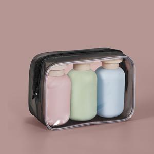TEMU 3개입/1세트 100ml/3.38oz 여행용 실리콘 병 세트, 작고 휴대하기 좋음, 여행 및 휴가에 이상적, 샴푸, 샤워 젤 용량이 있는 리필 가능한 화장품 용기