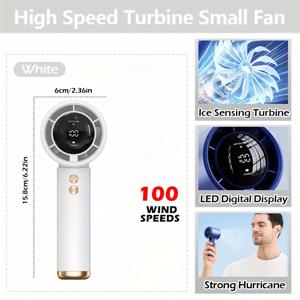 TEMU 1개 신제품 휴대용 USB 충전식 핸드헬드 선풍기, 13000RPM, 속도 조절 가능 (1-100) 미니 팬, 디지털 디스플레이 소형 헤어 드라이어, 실내외 사용 가능 - 여행, 캠핑, 사무실, 가족 선물에 이상적